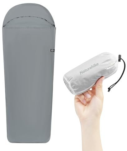 Naturehike Saco de dormir ultraligero para cabaña, cómodo y portátil, manta de viaje de 128 g, con saco interior de tamaño pequeño, para mochileros, hostales, cabañas y camping (azul)