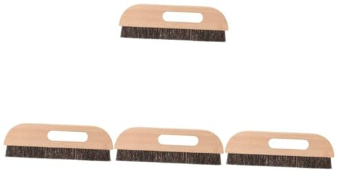 HOMSFOU 4 Pièces Brosse à Tapisser Poils de Cheval avec Manche Outil de Marouflage pour Peint Murals