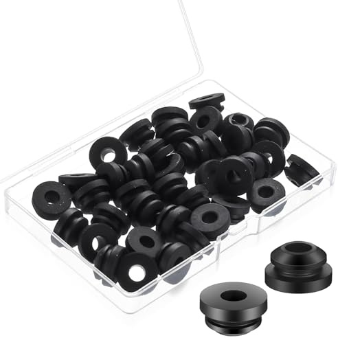 runxsam 40 Pcs Embouts en Caoutchouc pour Supports de Casserole 5mm, Pieds en Caoutchouc Antirouille, Passages en Caoutchoucs pour Supports de Casserole de Cuisinière à Gaz, Accessoires Camping Car