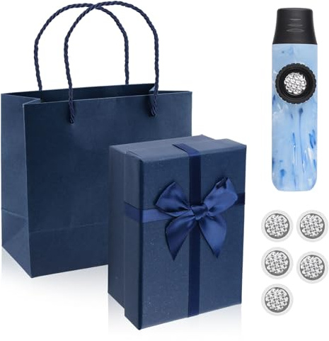 WANDIC Instrument Kazoo pour Adulte, Kazoo réutilisable avec 5 diaphragmes lavables, Motif Bleu, Emballage Exquis, Instrument de Musique adapté à Tous Les Groupes d'âge