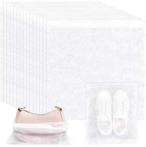 INTERWARM 400 Sac à Chaussures Anti Poussière Sac en Tissu Non Tissé | 31x36cm avec Cordon de Serrage Housse de Sac à Main Pochette de Rangement Respirante pour Le Voyage Le Rangement de