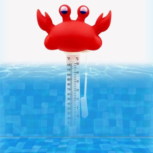 KHIronHive Krabba stil flytande pooltermometer stor display okrossbar plast exakt temperaturmätning lätt att läsa Fahrenheit Celsius mätare för simbassänger badtunnor spa akvarier