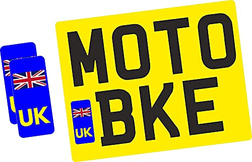 UK Motorbike Number Plate - Vinyl Stickers - Union Jack - NO EU Flag Brexit - Pack of 2 - Replaces GB Sticker