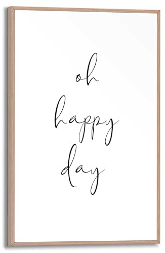 REINDERS Gerahmtes Bild, Schönen Tag, Home Office, Bilder, Wanddeko, Room Decor, MDF, Schwarz-Weiß, 30 x 20