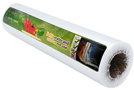 Douzi Cling Film Dispenser and Cutter Wrap Dispenser, Plastic Cling Wrap Refillable Plastic Wrap Dispenser with Slider Cutter Food Wrap Stretch Clear Cling Wrap (Large Size Cling Film)