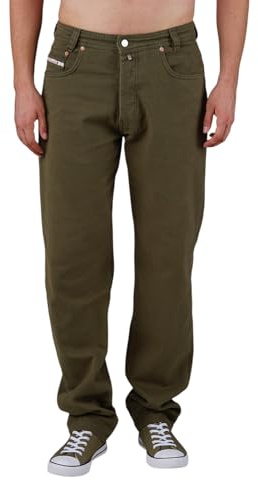 Picaldi® Zicco 472 Mount Jeans | Loose & Relaxed Fit | Pantaloni estivi taglio a carota | Tessuto estivo, Verde militare, 29W x 30L