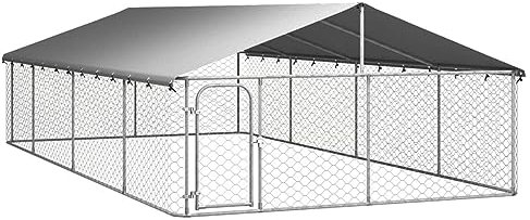 GuyAna Outdoor-Hundezwinger mit Dach 600x300x150 cm Hundezwinger Outdoor