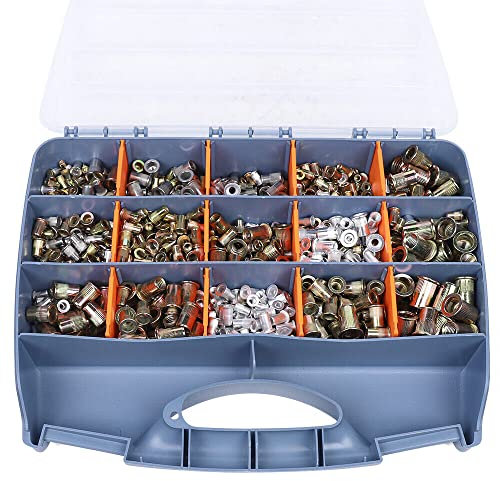 Edelstahl Profi Einnietmuttern, Blindnietmuttern Satz Nietmuttern Set 1200-tlg