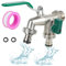 CTDMJ Robinet d'eau double en laiton de 1,9 cm - Double robinet de sortie à boule - Robinet d'extérieur double - Résistant à la rouille et au gel + 2 raccords de tuyau pour jardin, machine à laver