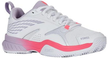 K-Swiss Damen SPEEDEX Tennis Shoe, White/Orchid Petal/NEON Blaze, 40 EU