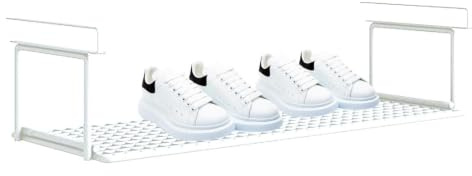 Genérico Zapatero Extensible, Estante Retráctil, Estantes Multiusos, Estante Inferior de Metal, Cesta Colgante para Zapatos, Zapatero para (White 52cm)