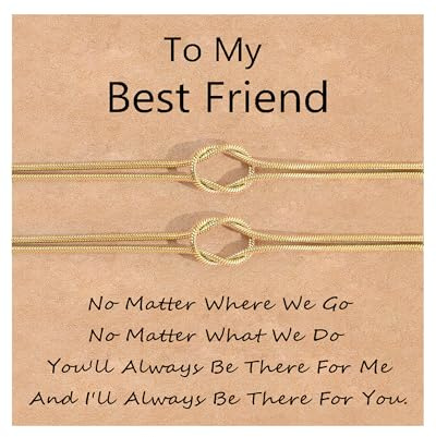 CheersLife 2 Pcs Friendship Gifts for Women Girls Friend Gifts for Women Friendship Bracelets Birthday Gift Besties Sisters - Christmas Graduation Matching Bracelets Gold