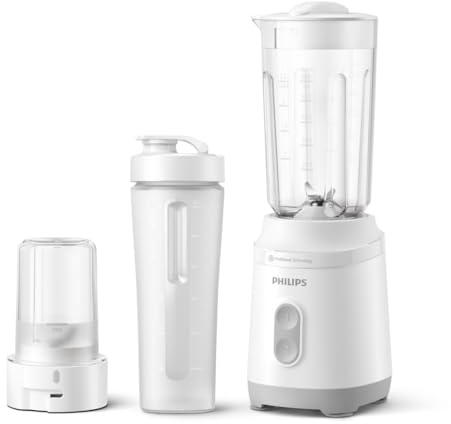 Philips Mini Blender 3000 Series – Compact Smoothie Maker with ProBlend Technology, Long-Lasting Motor, Dishwasher-Safe, Easy Storage – (HR2512/00)