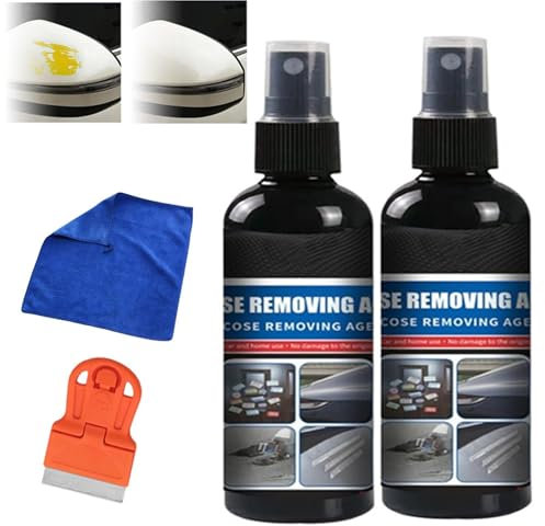 Multifunktionaler Klebstoffentferner-Spray für Auto, Mehrzweck-Kleberentferner, entfernt effizient Klebstoff, Aufkleber, Etiketten, Aufkleber, Klebebandrückstände für Autos, Fenster, Türen (100 ml, 2