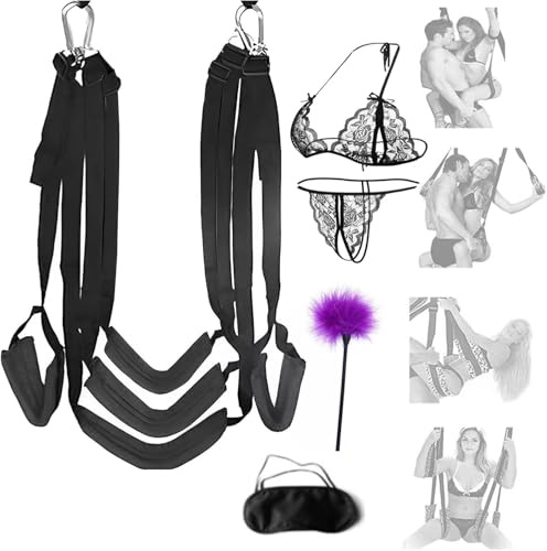 Door Sex Swing with Seat - New Leather Cushion Thick Fluff,with Adjustable Straps,Sex Door Love Slings Bondage Restraints for Adult Sex Toys for Women Men Couples(Upgrade Version) Sweater C55V66