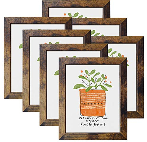 PETAFLOP Marcos de Fotos Multiples de 20x25 cm de Madera,Conjunto de Portafotos Rusticos,para Pared y Mesa, Set de 7