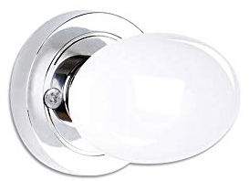 tooloflife Pomello rotondo per porta, classico, in ceramica, per armadietti, cassetti, porte, senza serratura (bianco + argento)