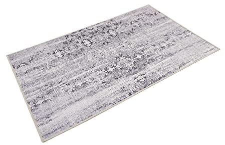 Wecon Home Badteppich, Badematte, rutschfest und Waschbar, Vintage, Sydney (70 x 120 cm, grau)