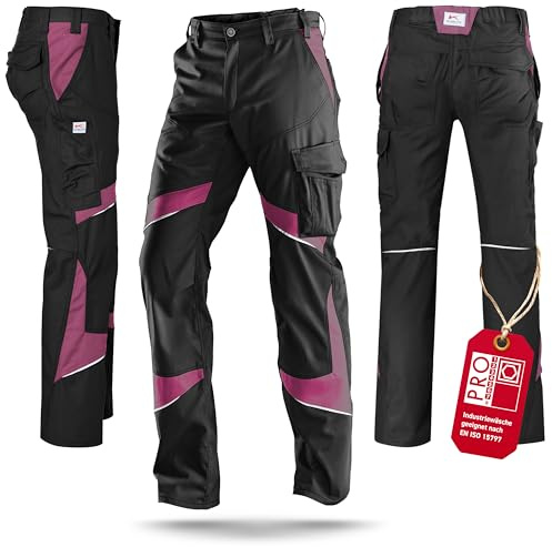 KÜBLER Workwear | KÜBLER ACTIVIQ Arbeitsdamenhose | schwarz/pink | Größe 42