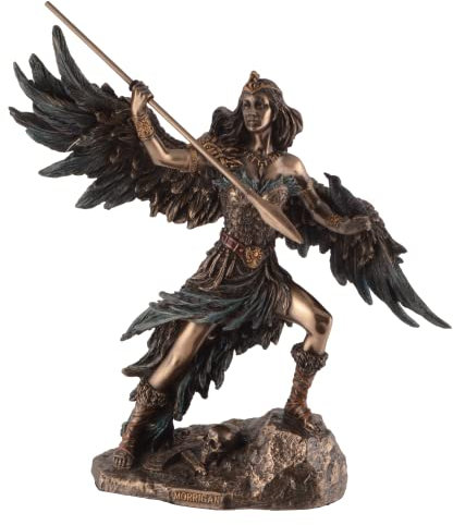 VOGLER Joh. Vogler GmbH Morrigan Reine fantôme déesse celtique de la naissance bronzée + lance debout par Veronese