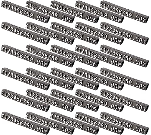 Spacesea 30 Set Kunststoff WüRfel Anzeige Etikett Einstellbare Nummer Stand Arabische Ziffern Kombinierte Preisschilder Show Kit Schwarz