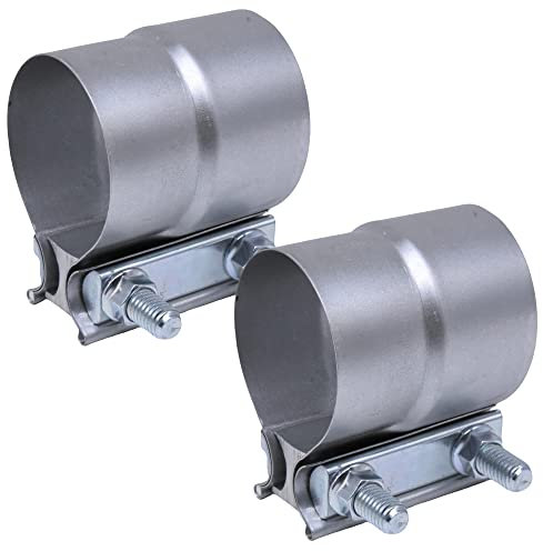 Morsetto per tubo di scarico da 10,2 cm, morsetto di scarico per tubo da 10,2 cm ID a 10,2 cm OD con manicotto di tenuta per morsetto, larghezza 7,6 cm, piastra in acciaio alluminato (2 pezzi)
