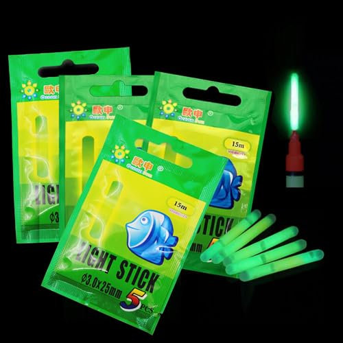 20 pièces Glow Stick Pêche de Nuit,Lumière de pêche de Nuit,Lumineux pour Canne à Pêche,Lumières de Bobber de Pêche,Bâtons Lumineux pour Pêche Bouchons,Bâtons Lumineux pour Canne à Pêche