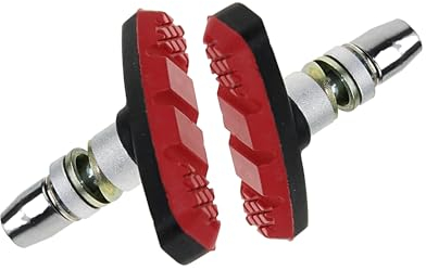 P4B | 1 Paar V-Brake Fahrrad Bremsschuhe für Ihre Felgenbremse - 60 mm | Symmetrisches Gewinde | Mit Bolzen und Befestigungsteilen | Für Jede Wetterlage geeignet