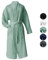 heimtexland ® Bademantel Waffelpique Reisebademantel Saunamantel 100% Baumwolle Oekotex leicht schnelltrocknend hautfreundlich für Damen und Herren Typ881 Mint L