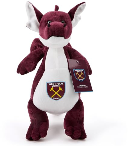 West Ham FC Standing Dragon 33 cm Officially Licensed Football Soft Toy Plush For Adults And Kids