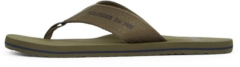Tommy Hilfiger Herren Flip Flops Beach Sandal Zehentrenner, Grün (Army Green), 42