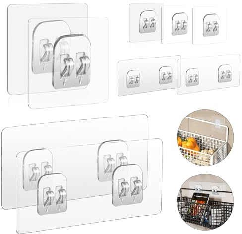 Laitejituan 20 Stück Klebehaken Dusche Transparent Duschregal Haken Selbstklebende Haken Wand Ohne Bohren Duschregal Haken Wasserdicht Wandhaken für Dusch Caddy Eckregale Duschablage Korb
