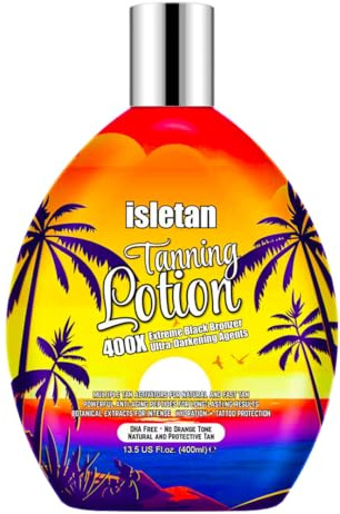 isletan Bronzing Tanning Lotion For Indoor Tanning Beds With Bronzer And Accelerator & DHA Free Formula, Indoor Tanning Bed Lotion For Outdoor Sun, Sunbed Lotion Accelerator For Tattoos, 13.5OZ