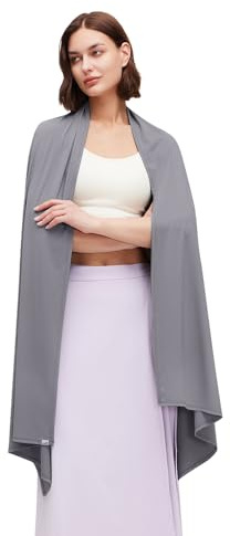 OhSunny Écharpe de voyage UPF 50+ pour femme - Protection solaire - Châle - Pour l'été - Couverture rafraîchissante - SLO5M231YT, gris foncé, Taille unique