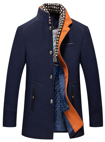 Manteau Homme Hiver Duffle Coat Classe pour Veste Chaude Caban Cachemire Long Cuir Noir Parka Jaketa Chaud en Laine Bouillie Grand Froid Trench Grande Taille Monteau Manteaux Blazer Chic Et Elegant