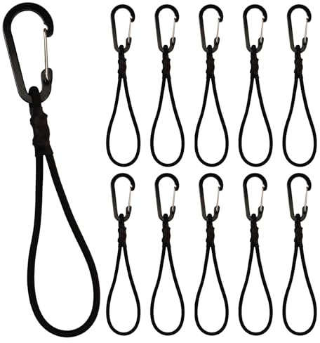 XHTXHT 10 pezzi Tenditrici elastiche con moschettone 15 cm, tenditore elastico, corda elastica, gancio di tensione in gomma, tenditori elastici con ganci per campeggio, teloni, tenda (15 x 5 mm)