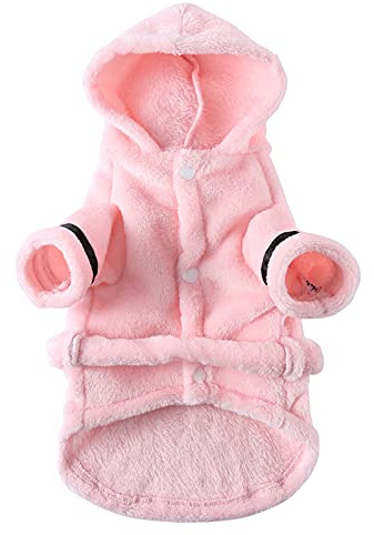 Petyoung Pet Bathrobe Dog Pajama Thickened Hooded Bathrobe Quick Drying and Super Absorbent Dog Bath Towel Soft Pet Nightwear for Puppy Small Dogs Cats