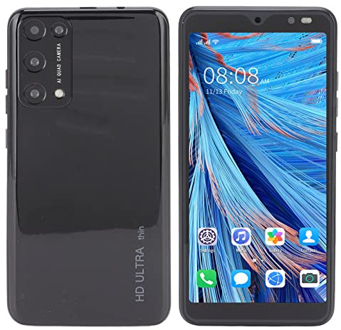 Rino8 Pro-mobiltelefoner, 5,45 Tums Smartphone med Dubbla SIM-kort, 2 GB RAM 32 GB ROM, Ansiktsigenkänning, Tre Kortplatser, 2200 MAh Batteri, 2 MP+5 MP Kamera(Svart)