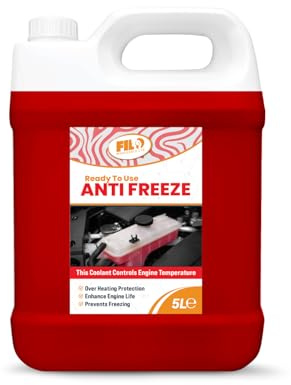 Filo Antifreeze Engine COOLANT 5L LONGLIFE RED COOLANT Anti Freeze All Year, (32765)