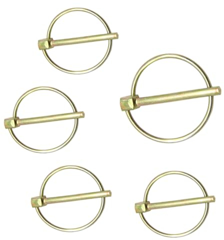 Hocansen Lot de 5 goupilles pliantes rondes - 0,45 x 4,5 cm - Avec anneau - Pour pelouse, jardinage, agriculture (4,5 x 45 mm/OX)
