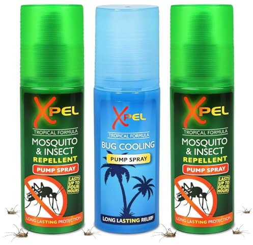 Mosquito & Insect Repellent Spray 70ml – 3 Pack | After Bite Cooling Spray for Bites & Stings | Anti-Itch, Fast-Absorbing Formula | Skin Safe Protection from Flying Insects