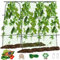 Treillis de concombre en métal de 163 x 163 cm, avec filet en nylon, tubes galvanisés, treillis de jardin en forme de U facile à assembler, support de treillis de concombre amovible, pour plantes