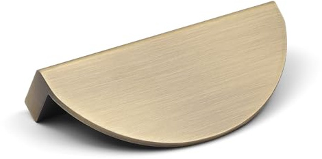 Antique Brass Half Moon Cupboard Handle 64mm Centres Brushed Antique Gold Semi Circle Pull Knob Kitchen Cabinet Door Drawer Furniture Wardrobe Replace Upcycle