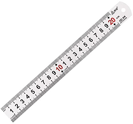 Righello di precisione in metallo, in acciaio inox, righello dritto, 20 cm, strumento di misurazione per le tolleranze d'ufficio, per disegnare righello in metallo