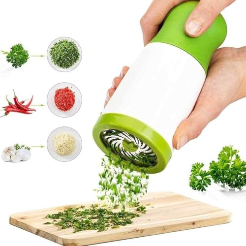 Koriander hackare, kryddkvarn med blad i rostfritt stål, multifunktionell örtskärare för persilja, vitlök, ingefära, chili, köksredskap, lätt att rengöra