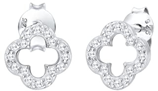 Elli Örhängen klöverblad lyckobringare zirkon Lucky 925 silver, Crystal, Zirkonia,
