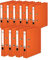 Original Falken 10er Pack Chromocolor Premium-Ordner. Made in Germany. Kunststoffbezug außen und innen 5 cm breit DIN A4 orange Ringordner Aktenordner Briefordner Büroordner Plastikordner