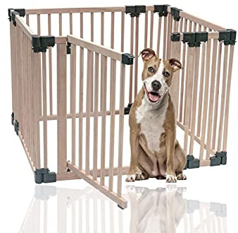 Bettacare Recinto Gioco per Cani in Legno, 100cm x 100cm, Naturale, 76cm di Altezza, Zona Gioco per Cani e Cuccioli, Recinto per Animali Domestici, Area Cani Interna, Facile da Installare