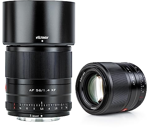 VILTROX AF 56mm f1.4 XF Objetivo Prime para Fuji X Montura Cámaras (STM, APS-C, Enfoque automático), Negro