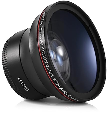 Lightdow 55MM 0.43x High-Definition Wide Angle + Macro Lens Attachment for Sony Alpha A7, A9, A6000 Series, and More - Enhance Your Photography Creativity (φ55mm)